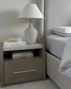 Bordlampe CELESTE Keramik Beige
