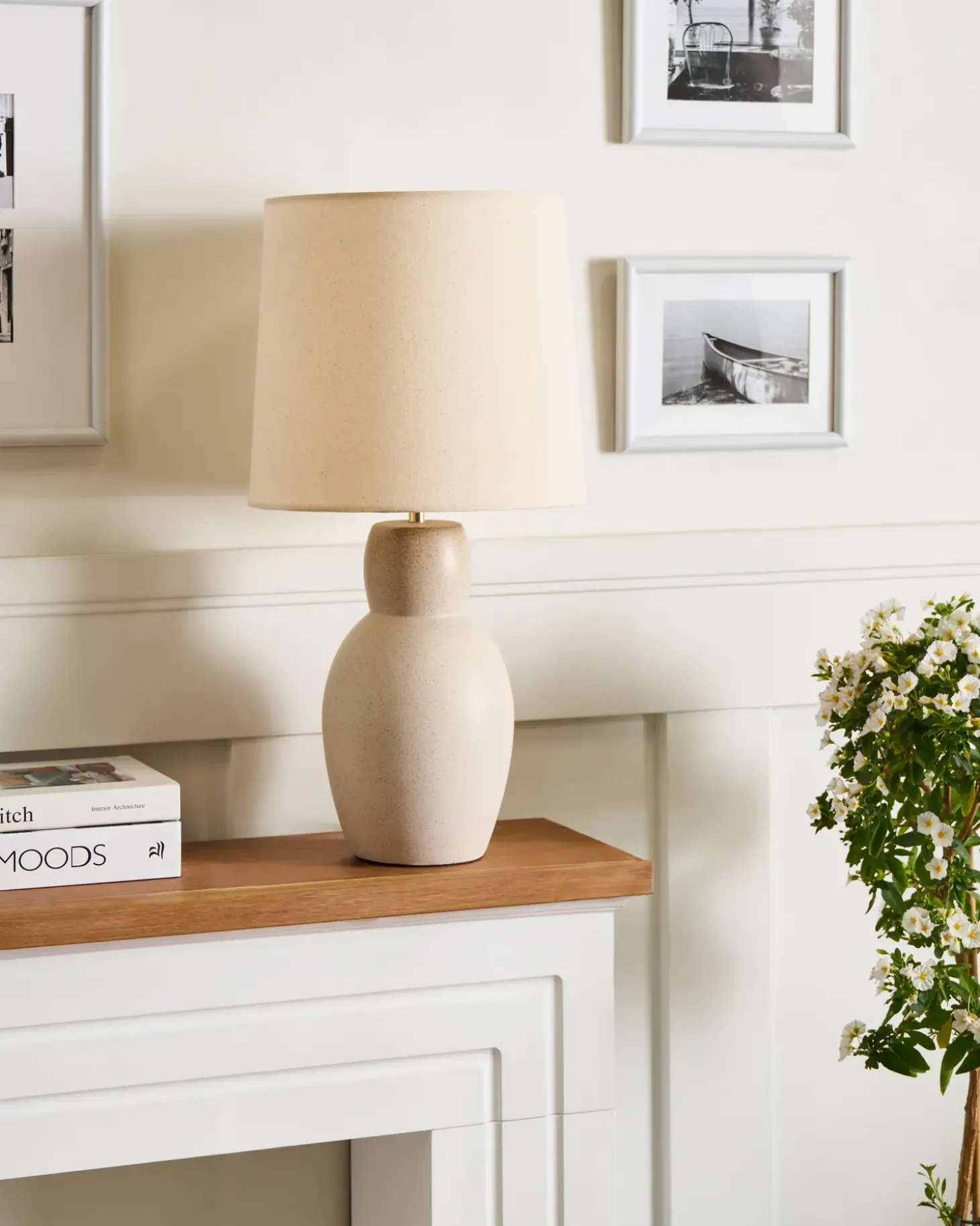 Bordlampe DEDURU Keramik Beige