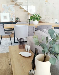 Bordlampe DEVOLL Glas Grå