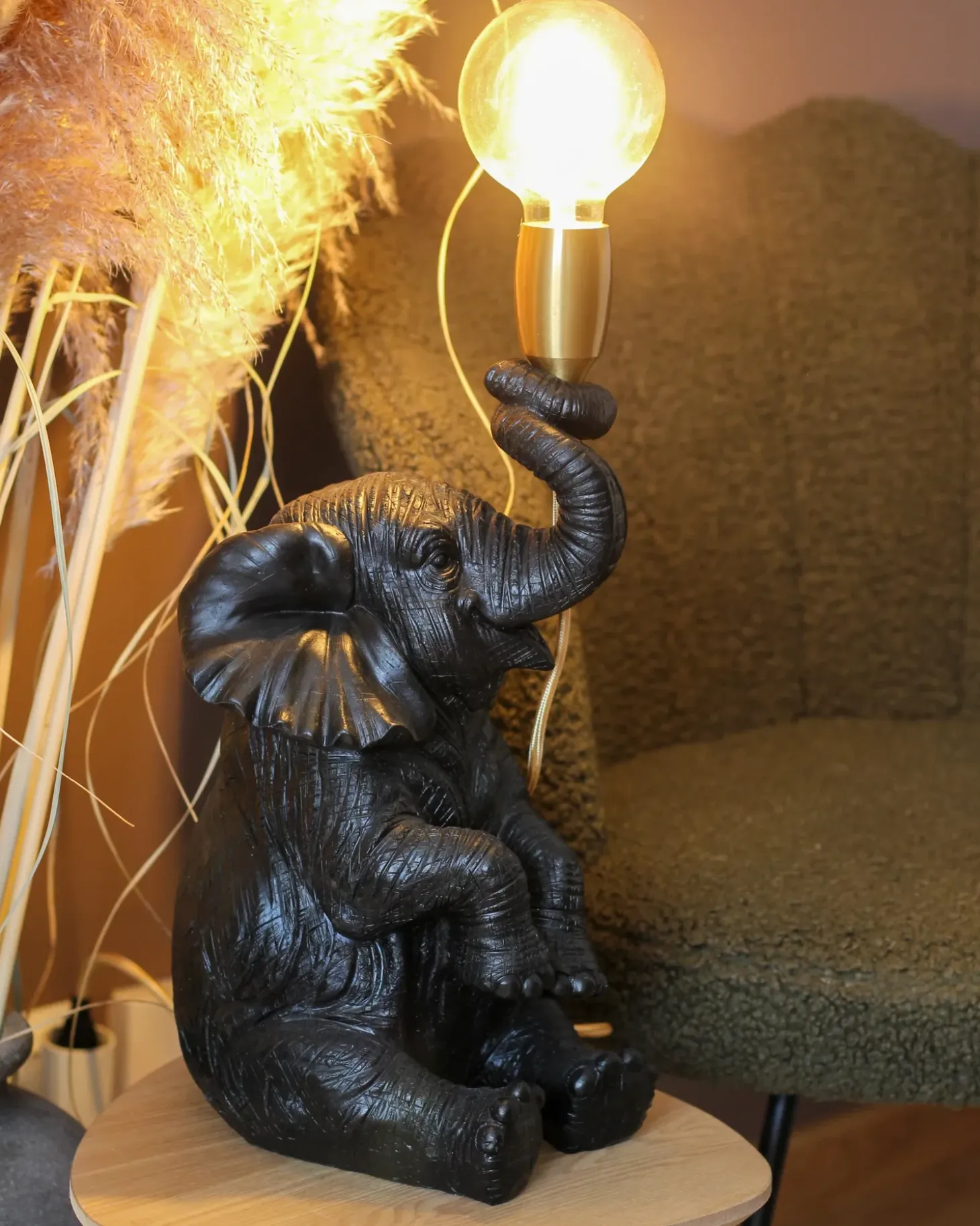 Bordlampe Elefant FORTUNA Sort