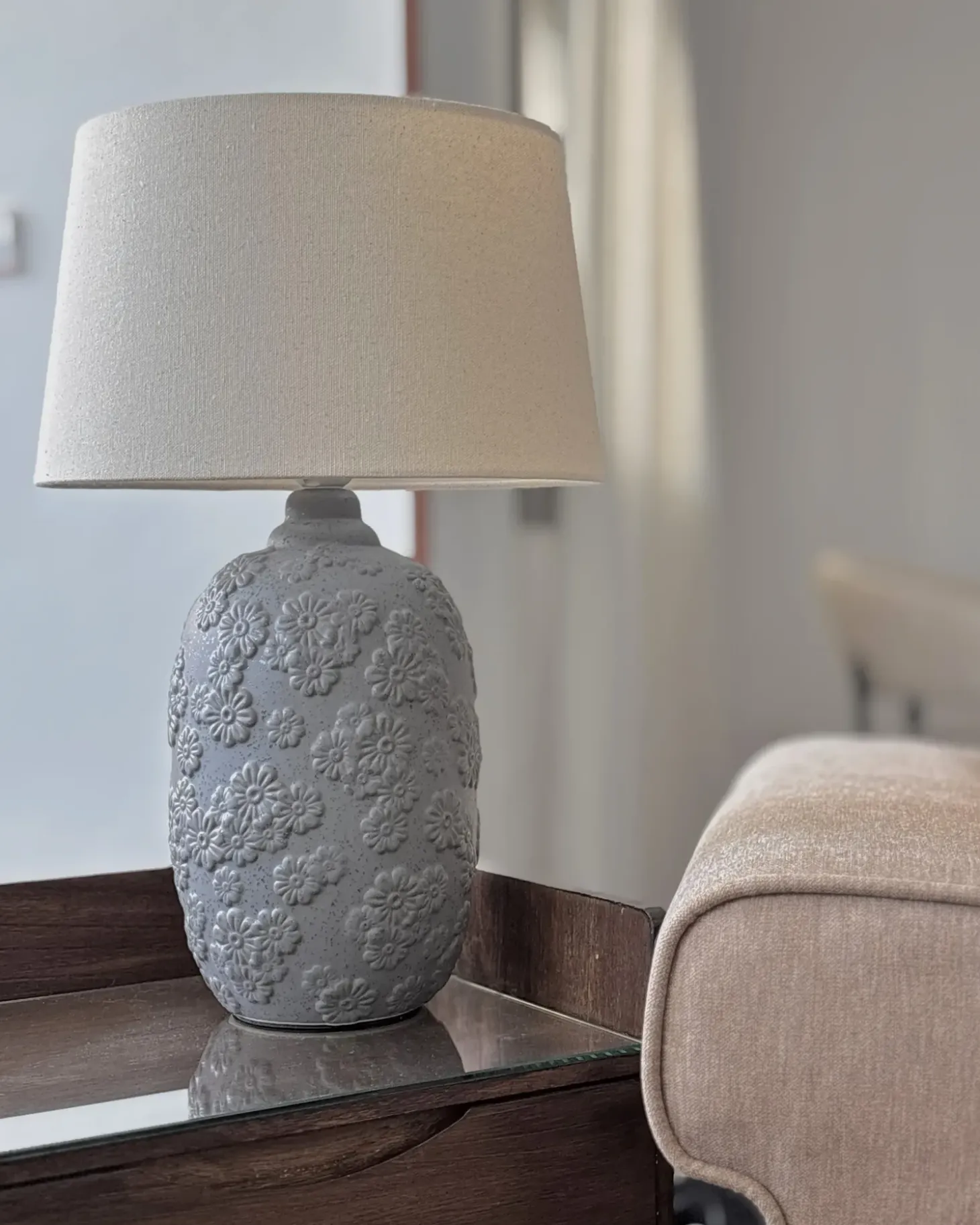 Bordlampe FERREY Keramik Grå
