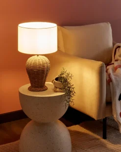 Bordlampe FURELOS Rattan Naturlig