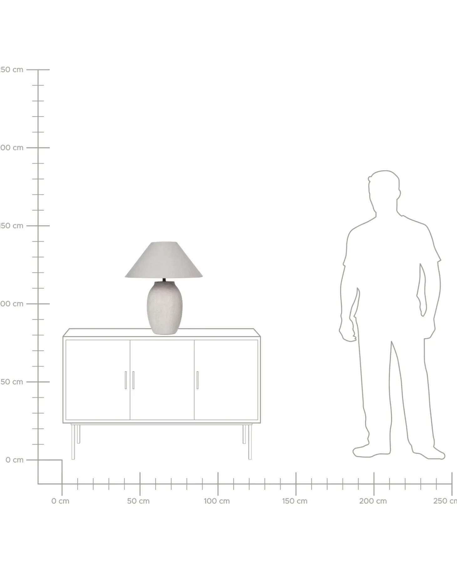 Bordlampe GRALIWDO Keramik Lysegrå