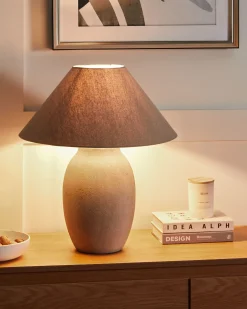Bordlampe GRALIWDO Keramik Lysegrå