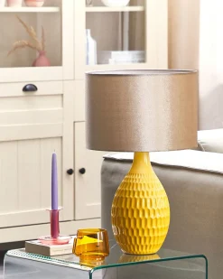 Bordlampe HADDAS Keramik Gul