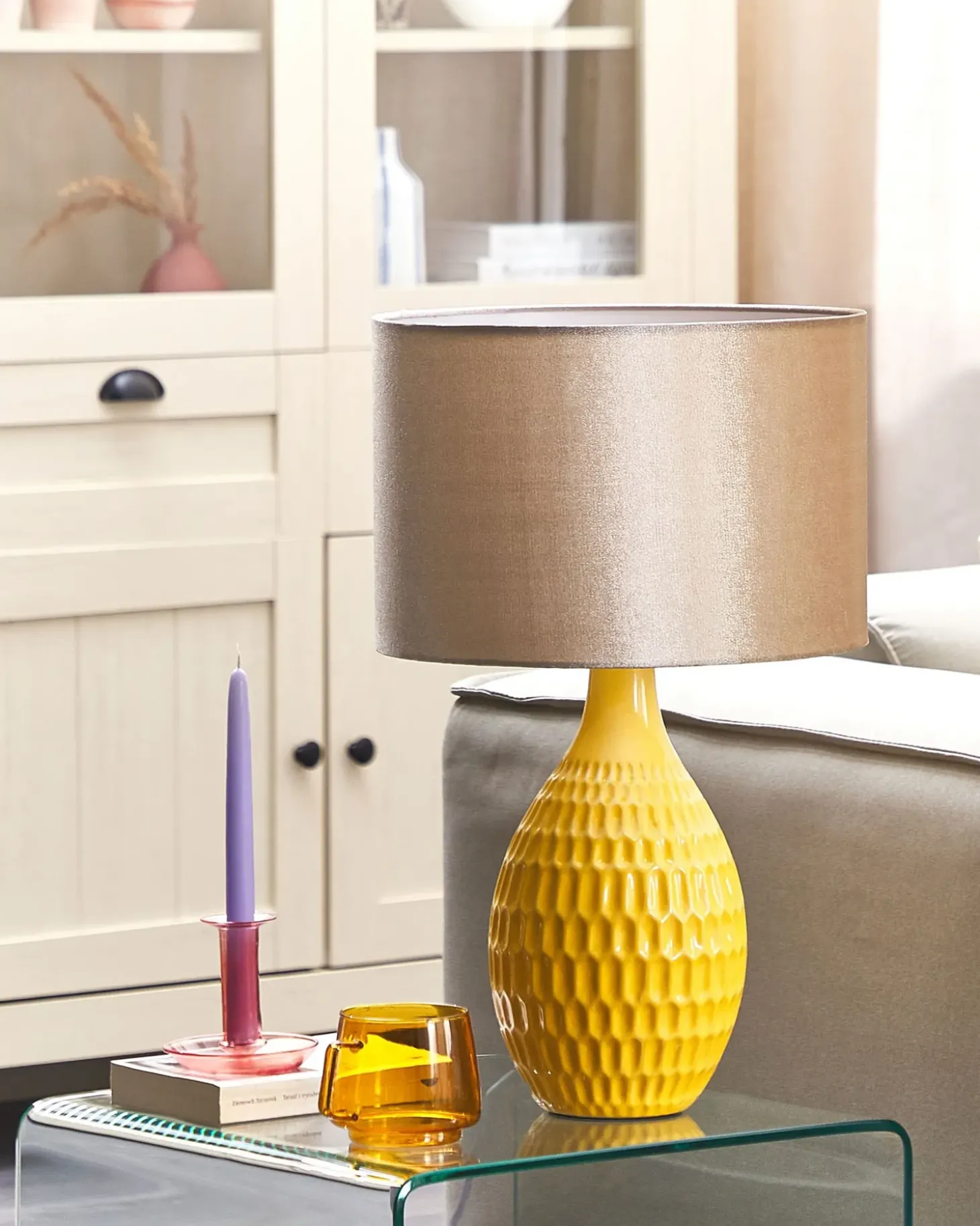 Bordlampe HADDAS Keramik Gul