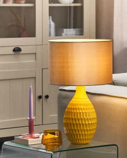 Bordlampe HADDAS Keramik Gul