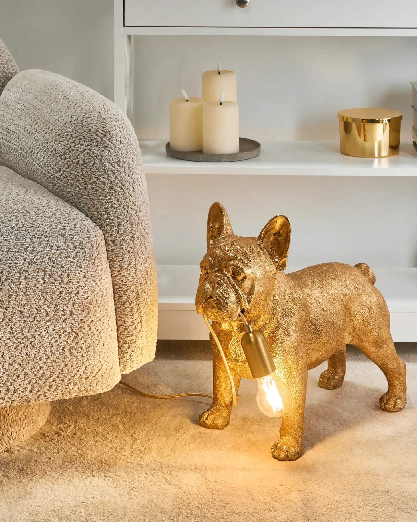 Bordlampe Hund BAXTER Guld