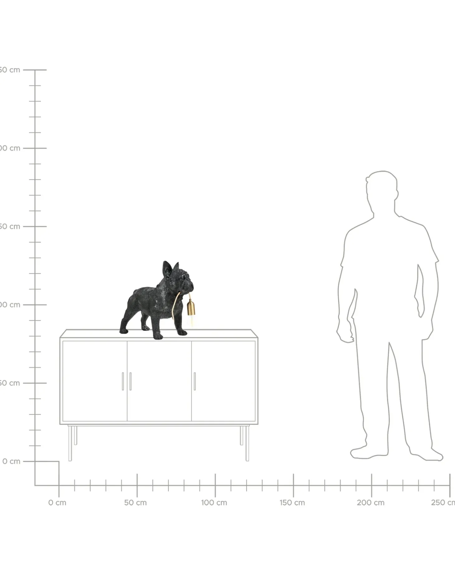 Bordlampe Hund BAXTER Sort