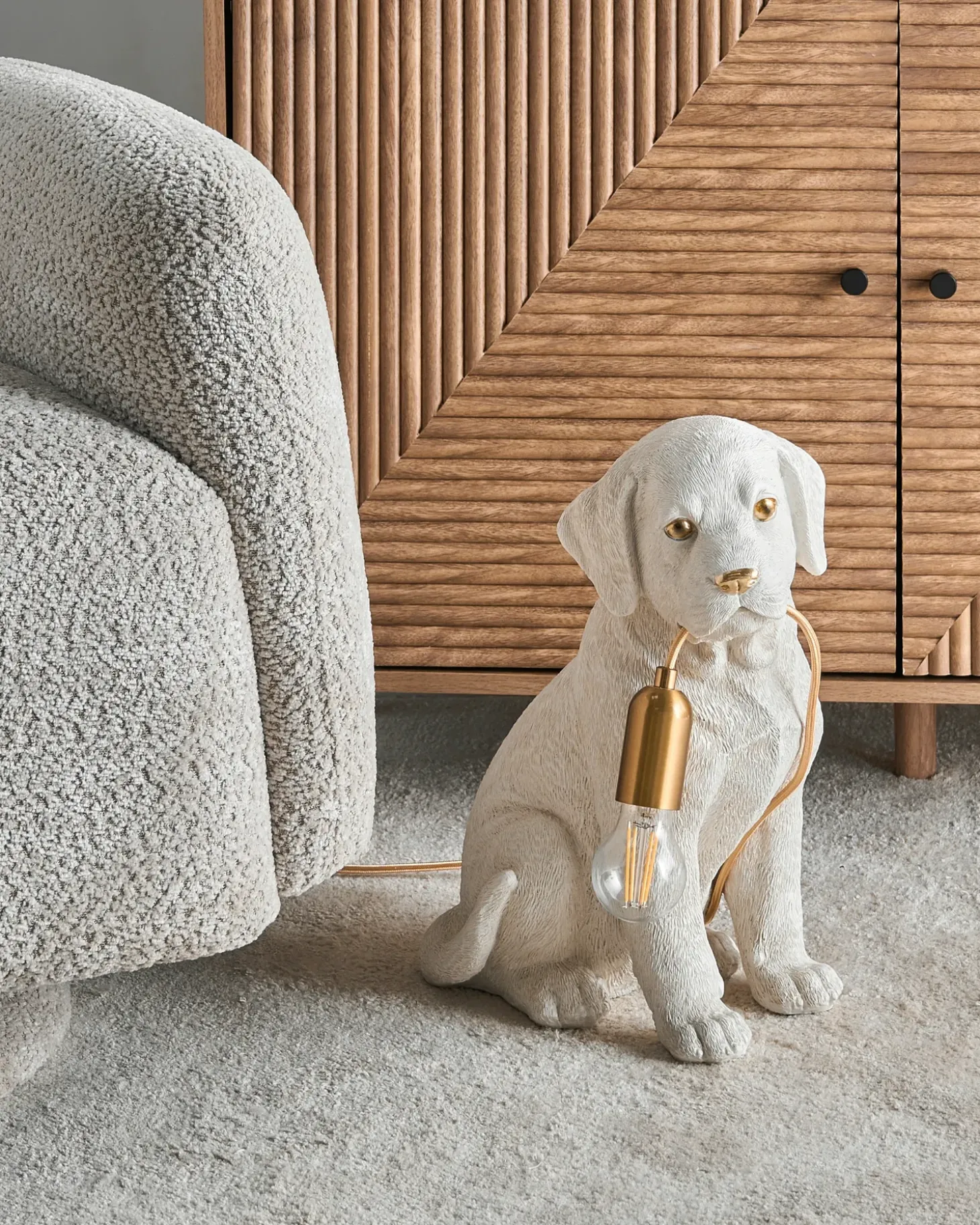 Bordlampe Hund LUCKY Hvid