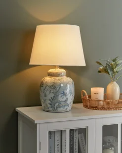 Bordlampe JAMAPA Porcelæn Hvid/blå