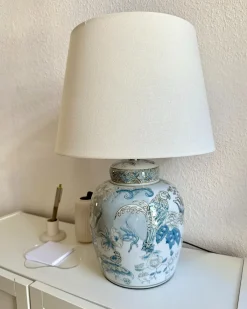 Bordlampe JAMAPA Porcelæn Hvid/blå