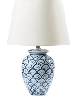 Bordlampe JAUCA Porcelæn Hvid/blå