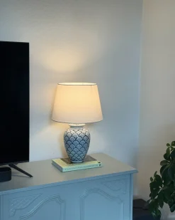 Bordlampe JAUCA Porcelæn Hvid/blå