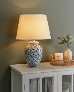 Bordlampe JAUCA Porcelæn Hvid/blå