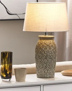 Bordlampe KHOPER Keramik Grå