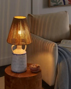 Bordlampe LARISSOS Keramik Hvid