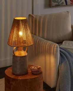 Bordlampe LARISSOS Keramik Brungrå