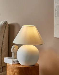 Bordlampe LIMIA Keramik Cremehvid