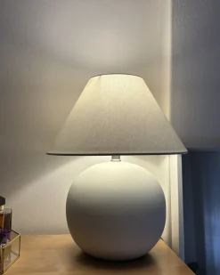 Bordlampe LIMIA Keramik Cremehvid