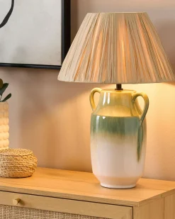 Bordlampe LIMONES Keramik Grøn
