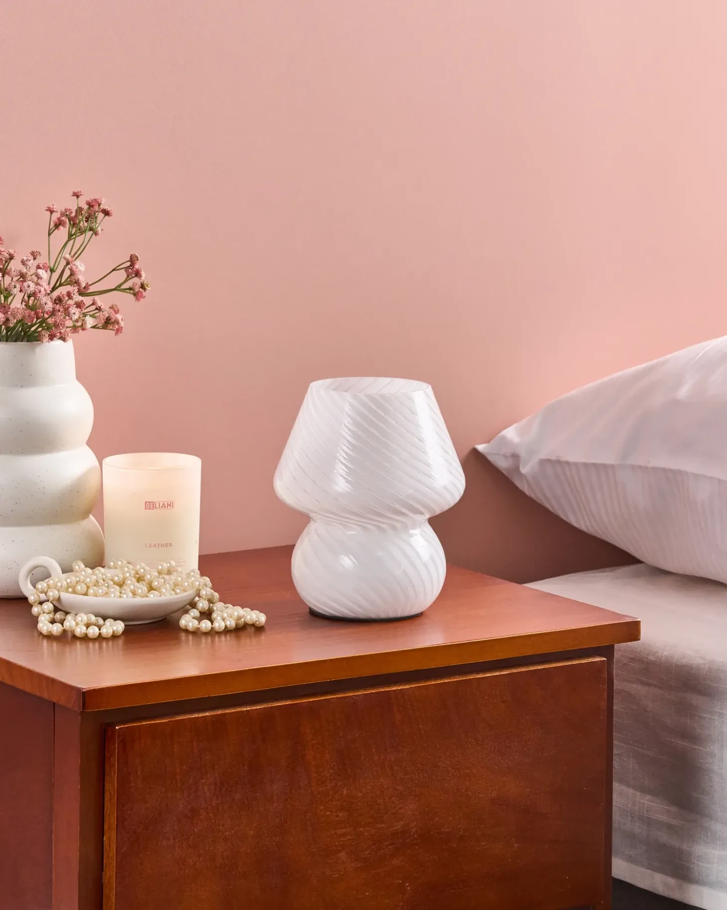 Bordlampe LOBO Glas Hvid