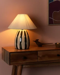 Bordlampe LUCHETTI Keramik Sort/hvid