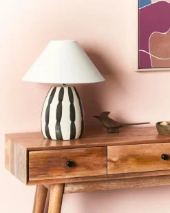 Bordlampe LUCHETTI Keramik Sort/hvid