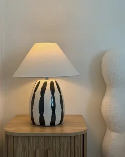 Bordlampe LUCHETTI Keramik Sort/hvid