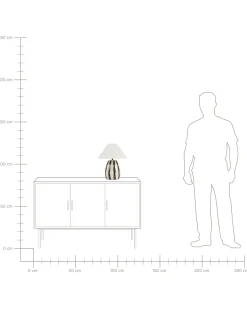 Bordlampe LUCHETTI Keramik Sort/hvid