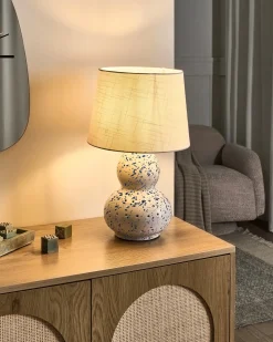Bordlampe MACAL Keramik Hvid/blå