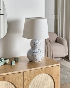 Bordlampe MACAL Keramik Hvid/blå