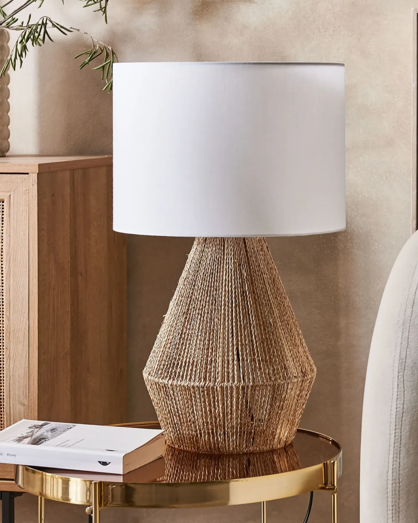 Bordlampe MALEWA papirreb Naturlig