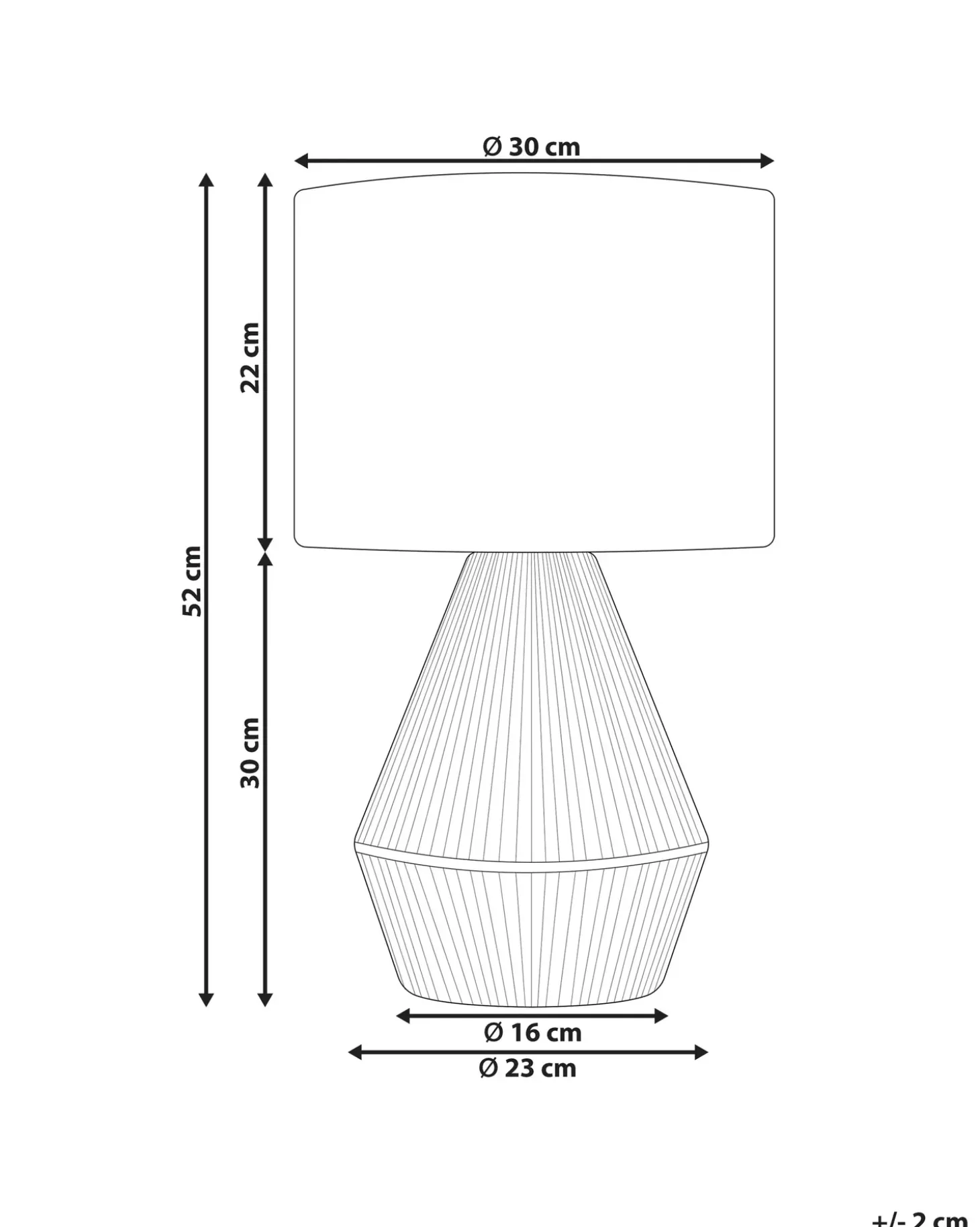 Bordlampe MALEWA papirreb Naturlig