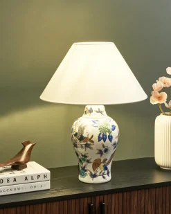 Bordlampe MORACA Porcelæn Hvid/blå