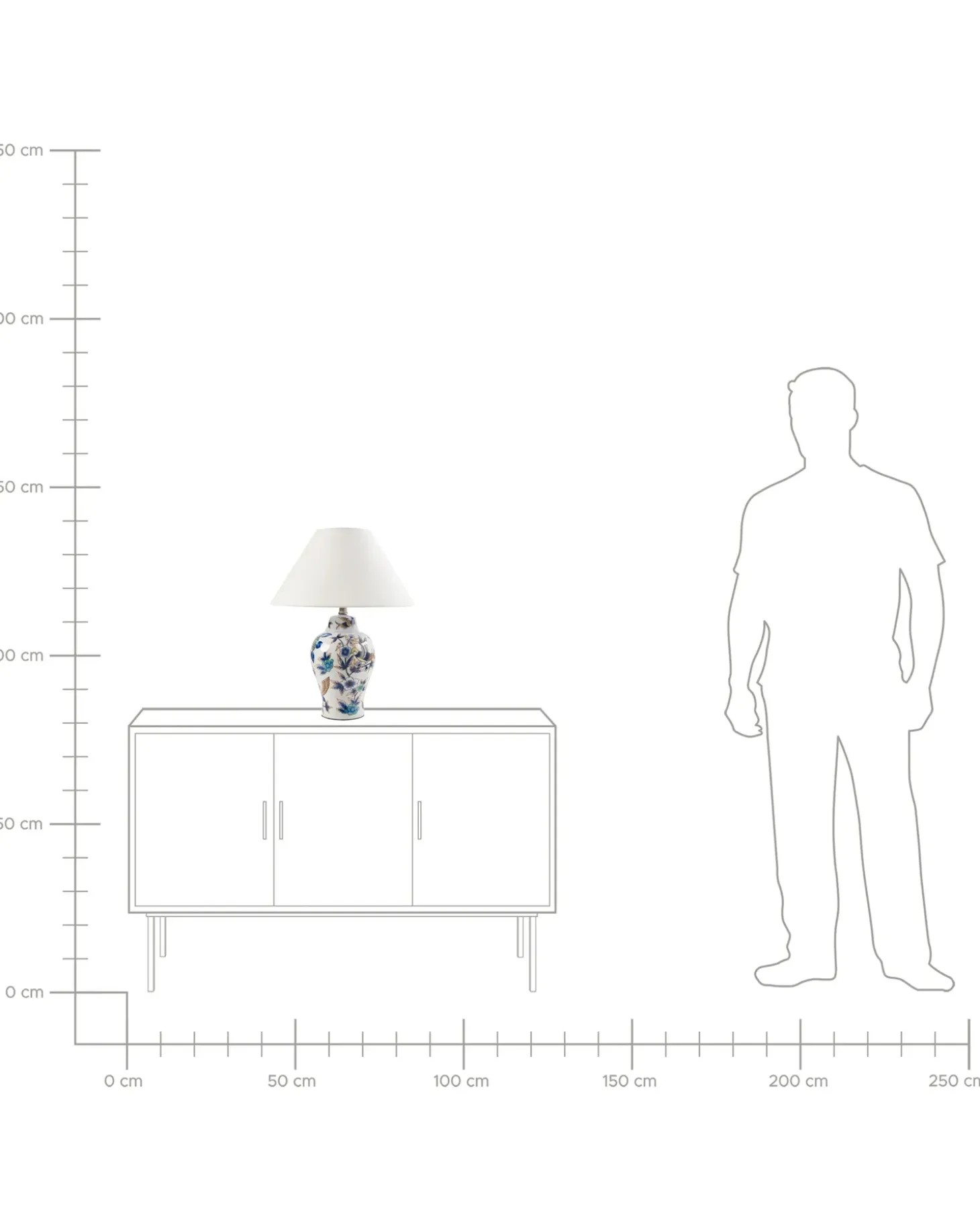 Bordlampe MORACA Porcelæn Hvid/blå