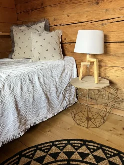 Bordlampe NALON Egetræ Brun/hvid