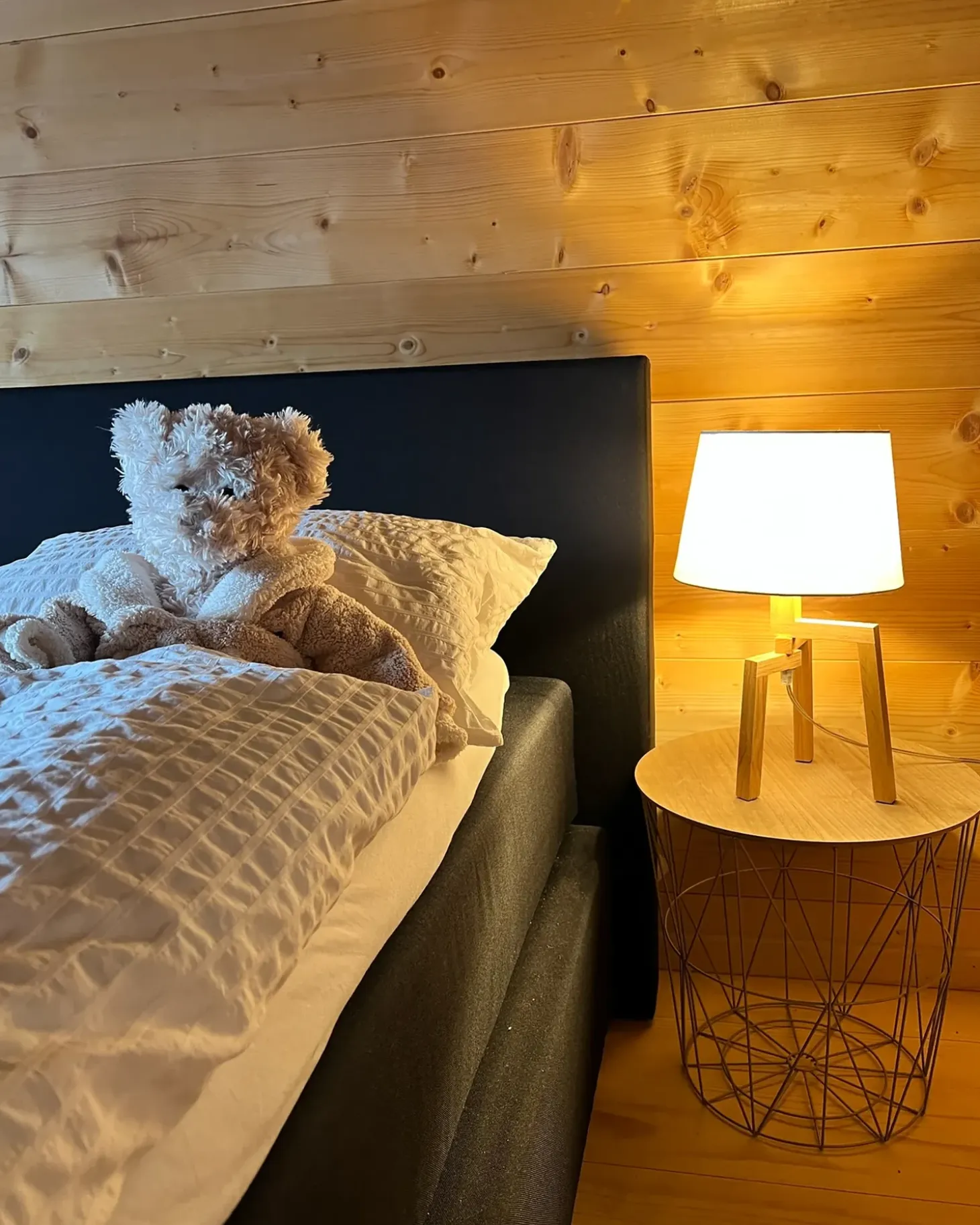 Bordlampe NALON Egetræ Brun/hvid