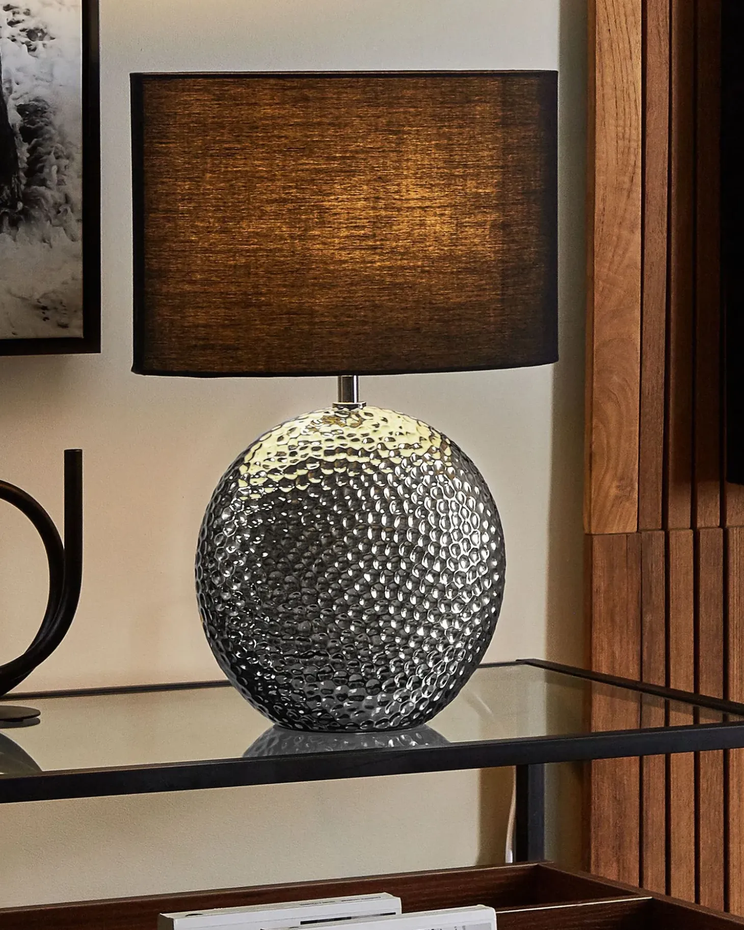 Bordlampe NASVA Keramik Sølv