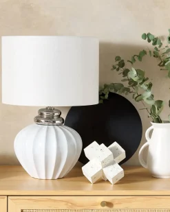 Bordlampe NERIS Keramik Cremehvid