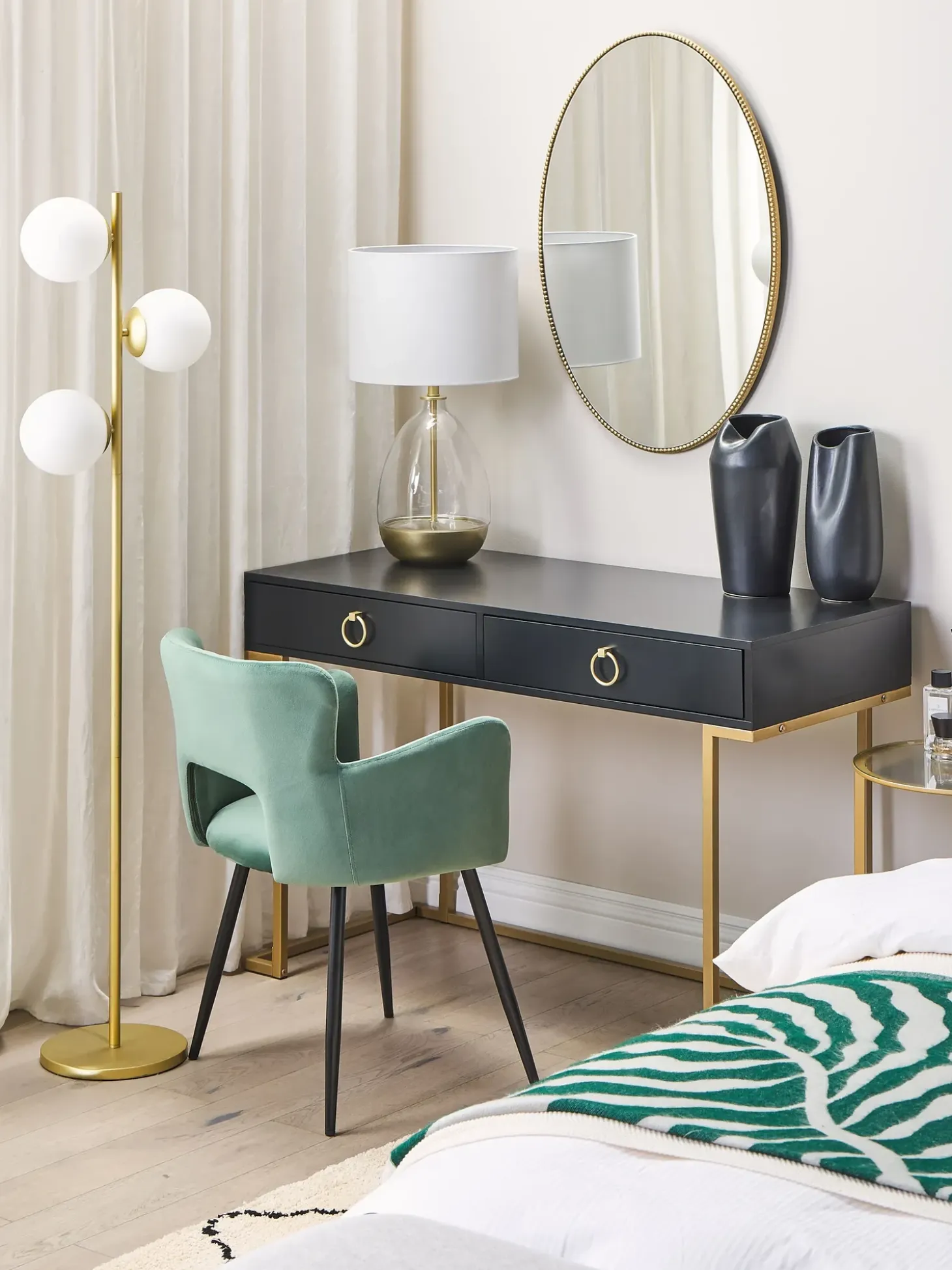 Bordlampe OKARI Glas Hvid