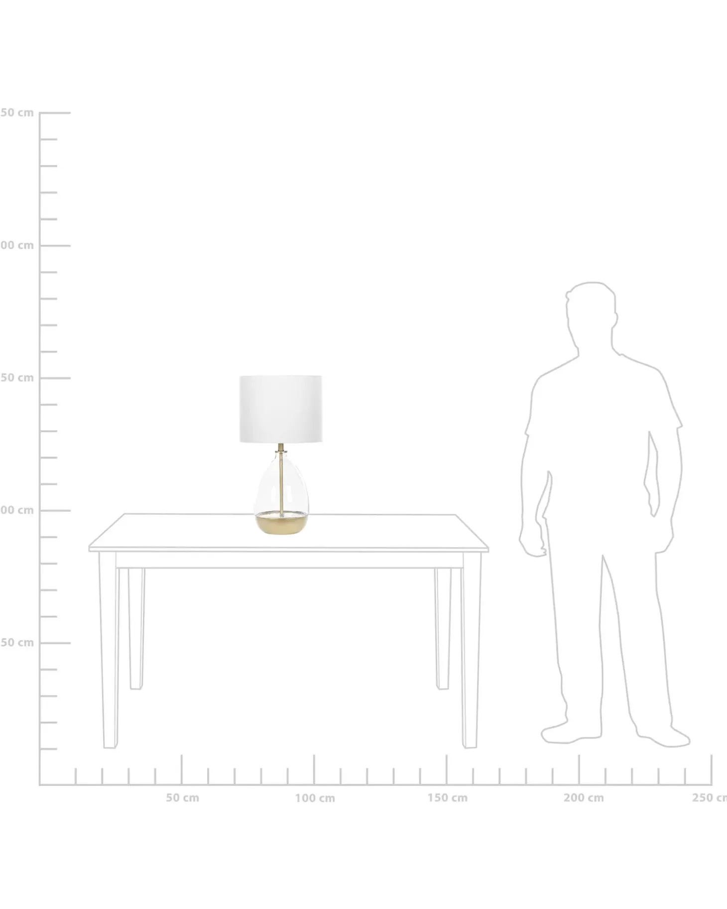Bordlampe OKARI Glas Hvid