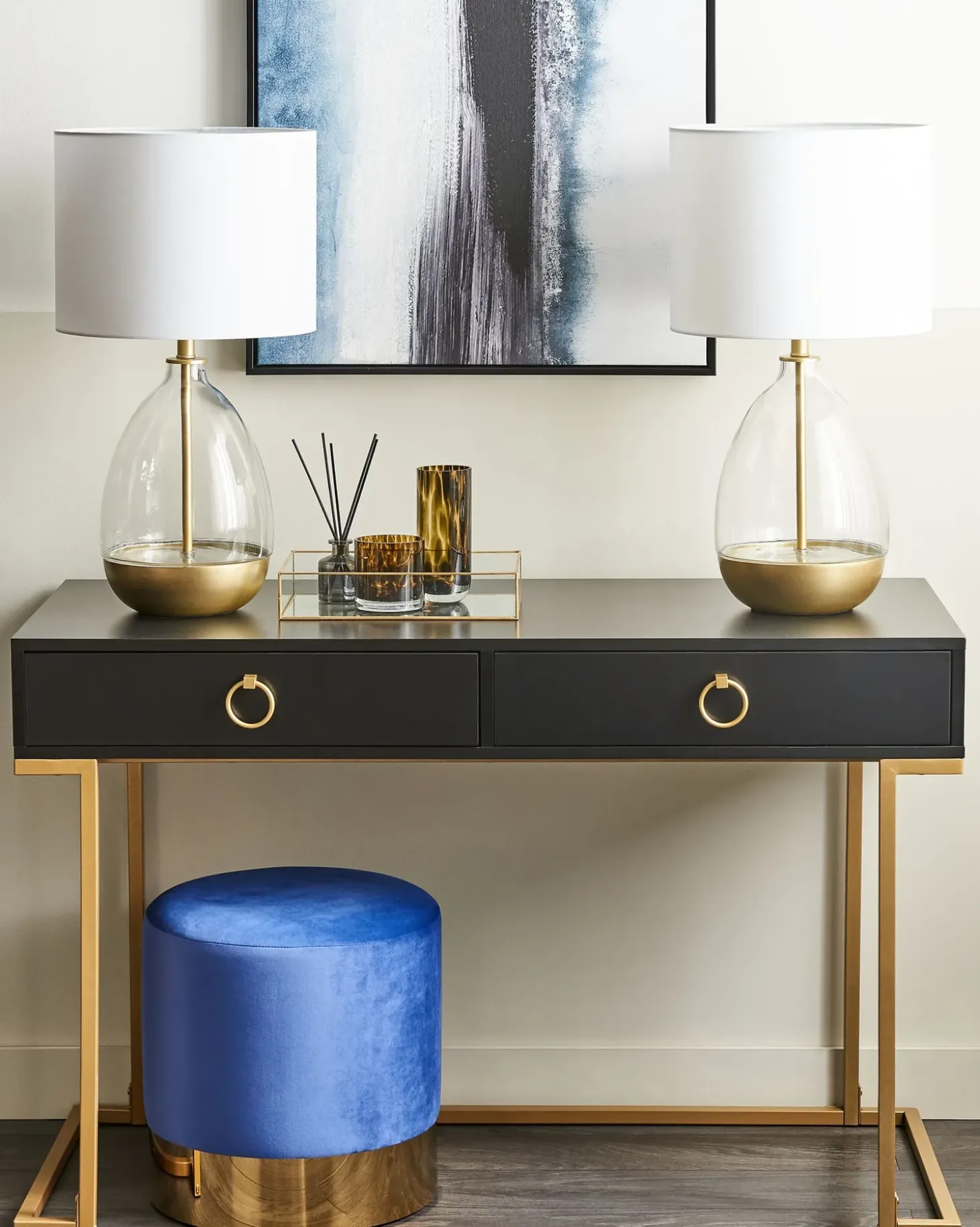 Bordlampe OKARI Glas Hvid