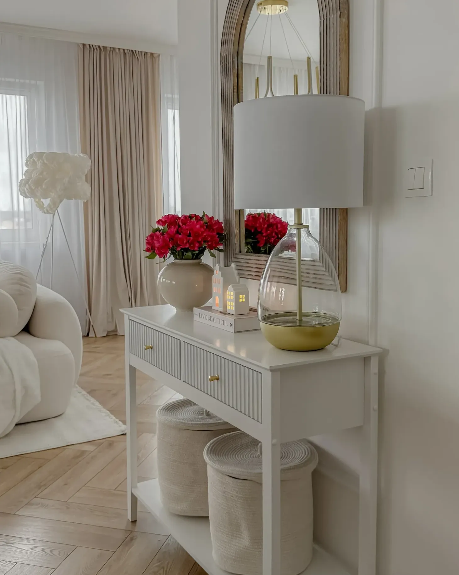 Bordlampe OKARI Glas Hvid