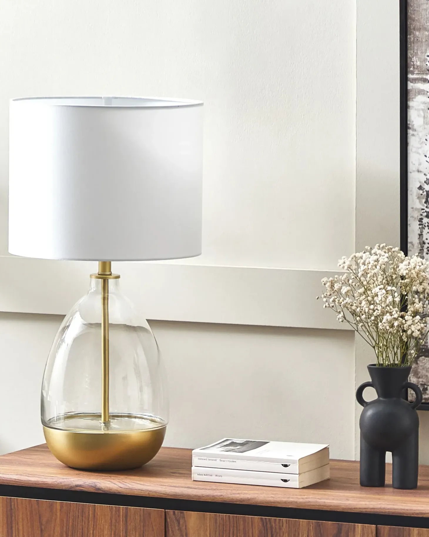 Bordlampe OKARI Glas Hvid