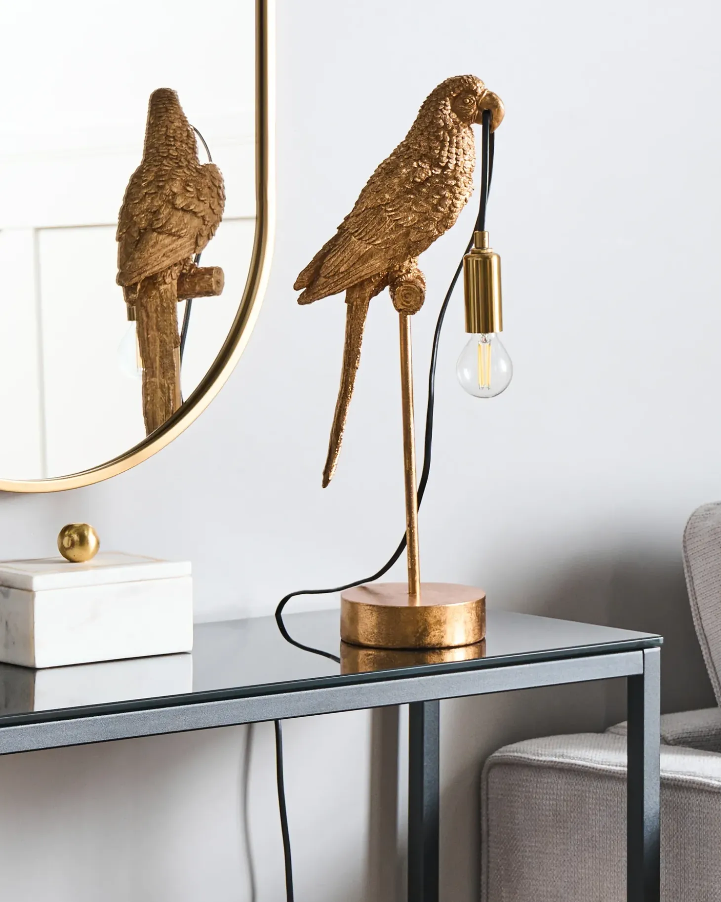 Bordlampe Papegøje SINATRA Guld