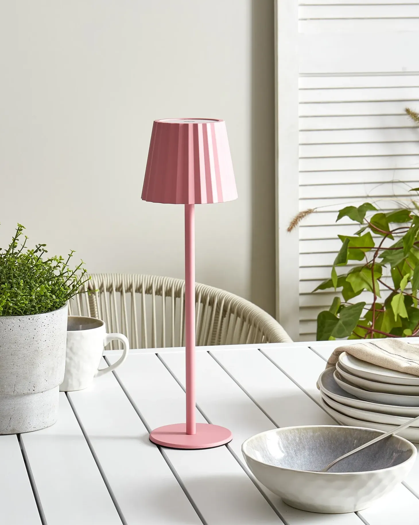 Bordlampe POMBEIRO Metal Pastellrosa