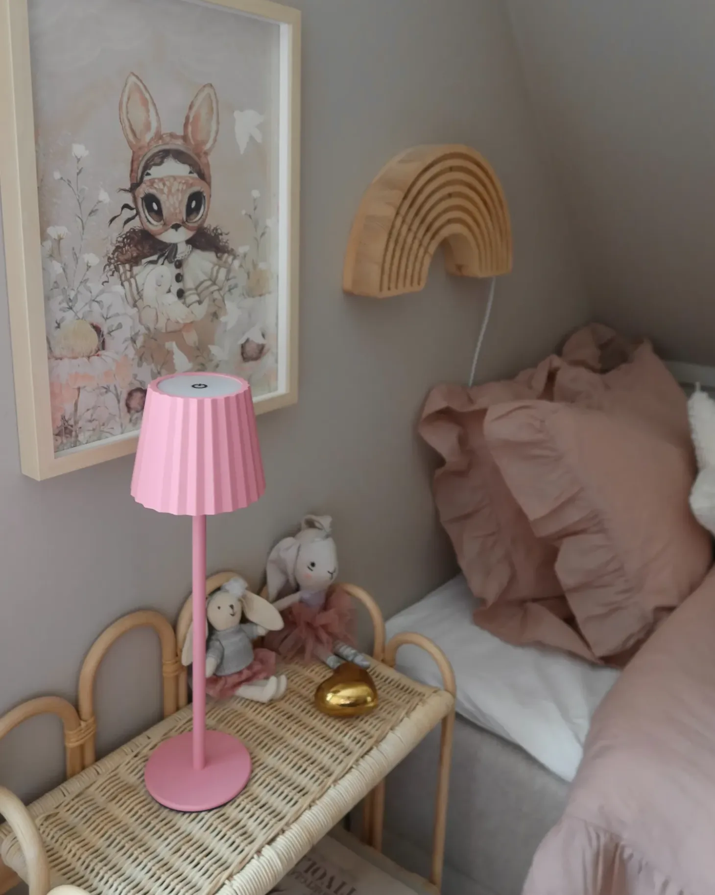Bordlampe POMBEIRO Metal Pastellrosa