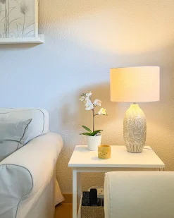 Bordlampe SALZA Keramik Beige