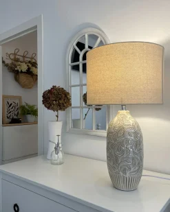Bordlampe SALZA Keramik Beige